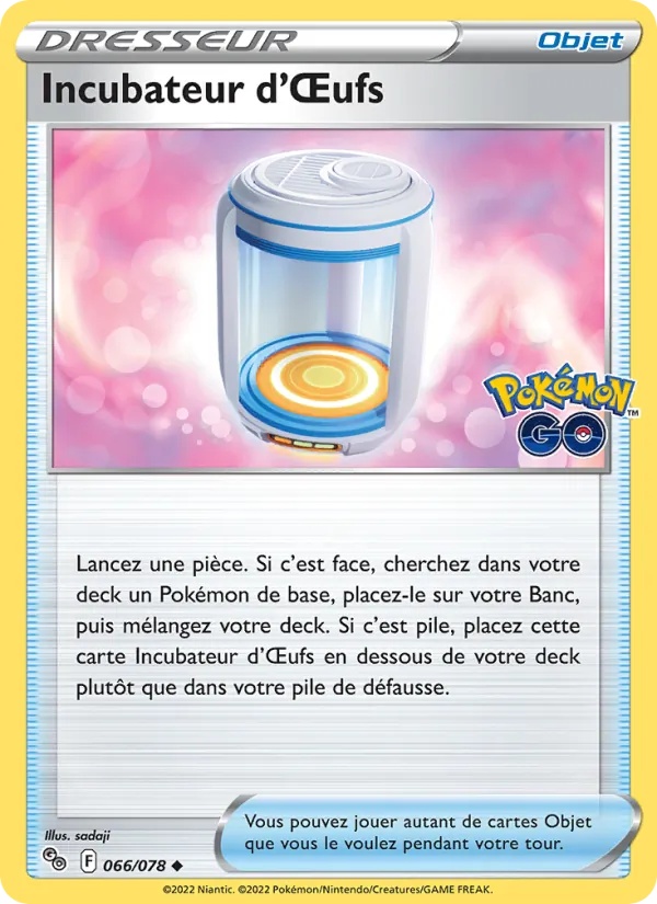 Incubateur d'Œufs 066/78 - Pokémon GO - Reverse - Pokémon JCC