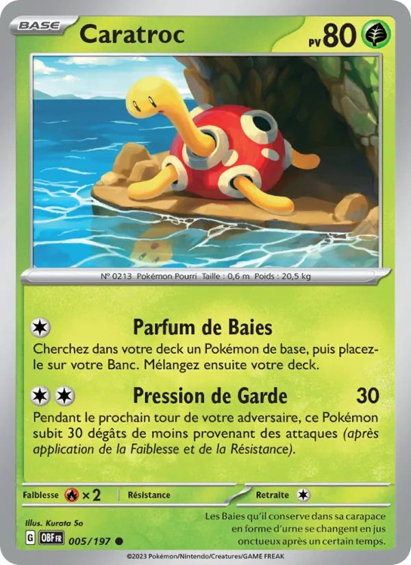 Caratroc 005/197 - Flammes Obsidiennes - Reverse - Pokémon JCC