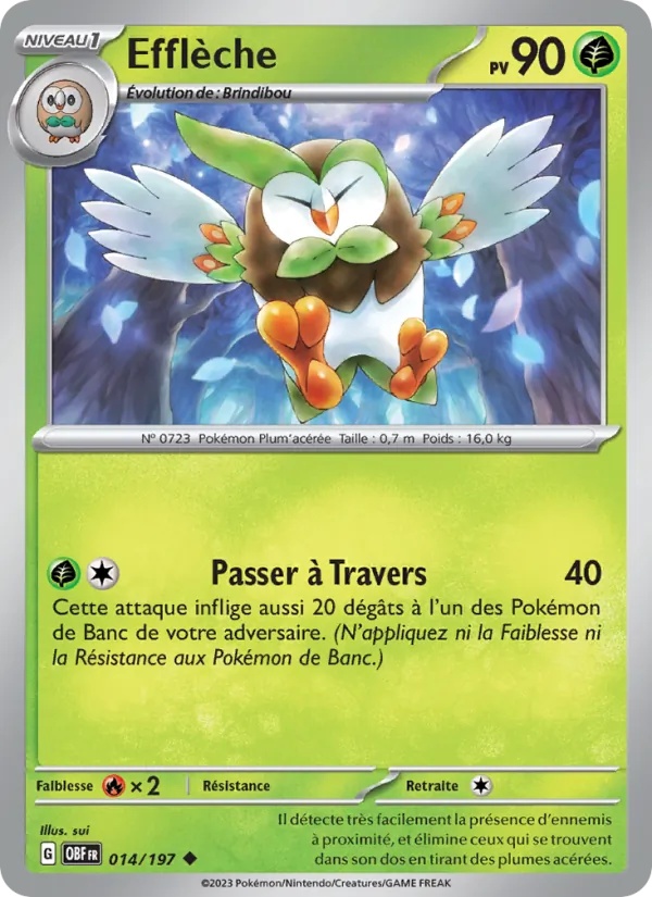 Efflèche 014/197 - Flammes Obsidiennes - Holo - Pokémon JCC