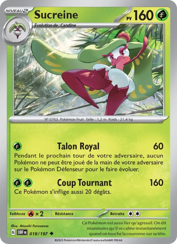 Sucreine 018/197 - Flammes Obsidiennes - Reverse - Pokémon JCC