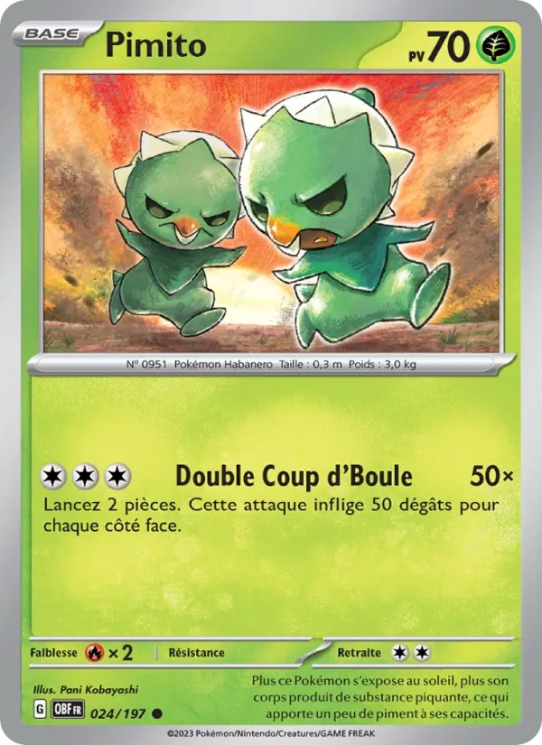 Pimito 024/197 - Flammes Obsidiennes - Reverse - Pokémon JCC
