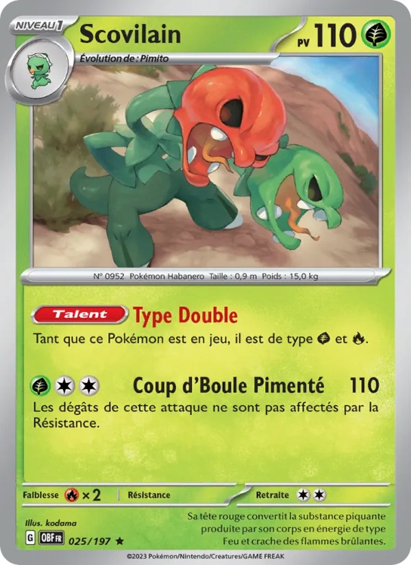 Scovilain 025/197 - Flammes Obsidiennes - Holo - Pokémon JCC