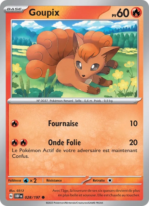 Goupix 028/197 - Flammes Obsidiennes - Reverse - Pokémon JCC
