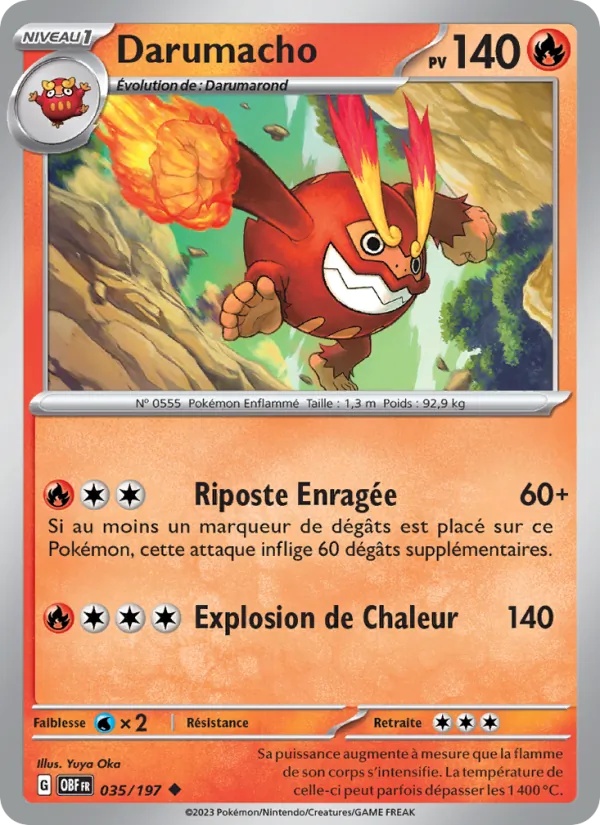 Darumacho 035/197 - Flammes Obsidiennes - Reverse - Pokémon JCC