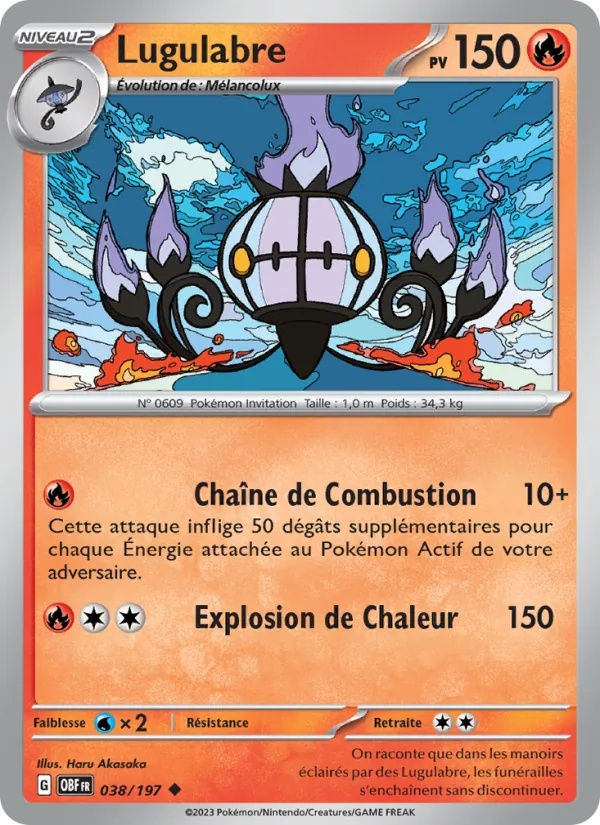 Lugulabre 038/197 - Flammes Obsidiennes - Reverse - Pokémon JCC