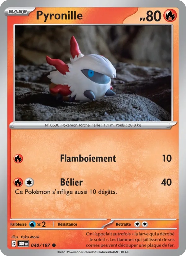 Pyronille 040/197 - Flammes Obsidiennes - Reverse - Pokémon JCC