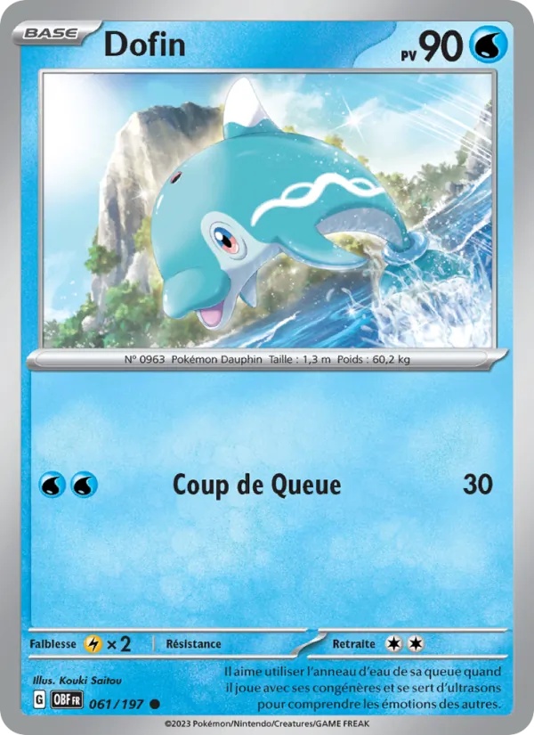 Dofin 061/197 - Flammes Obsidiennes - Reverse - Pokémon JCC