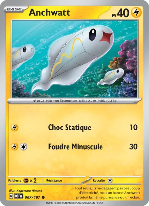 Anchwatt 067/197 - Flammes Obsidiennes - Reverse - Pokémon JCC