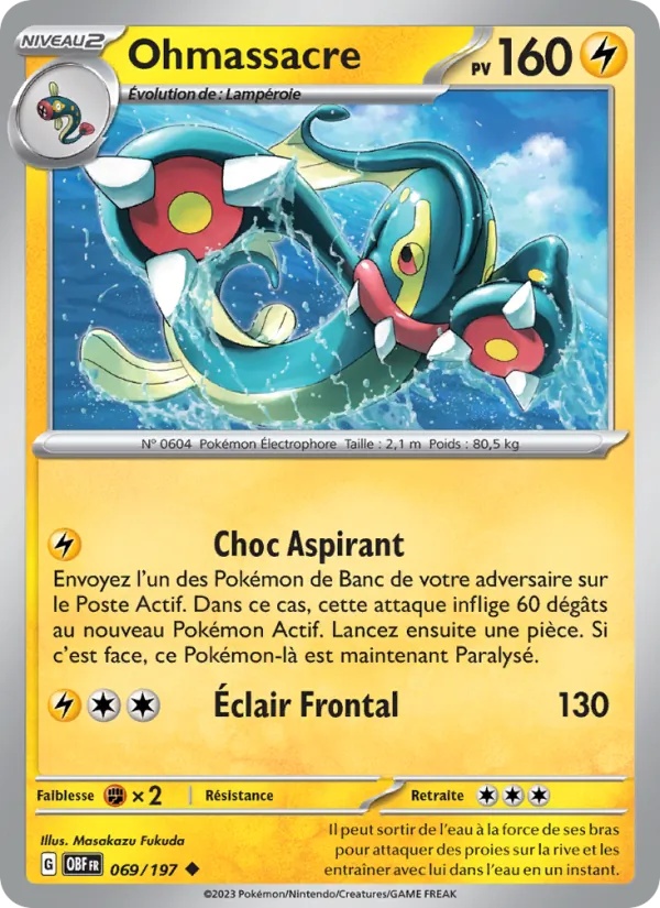 Ohmassacre 069/197 - Flammes Obsidiennes - Reverse - Pokémon JCC