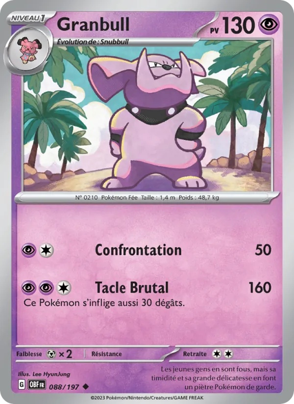 Granbull 088/197 - Flammes Obsidiennes - Reverse - Pokémon JCC