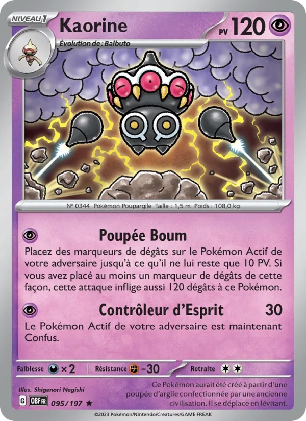 Kaorine 095/197 - Flammes Obsidiennes - Reverse - Pokémon JCC