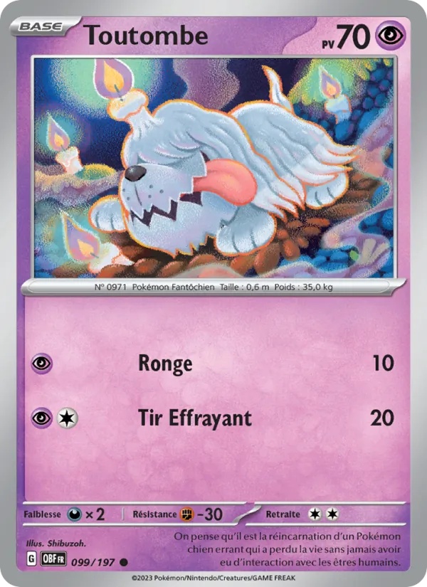 Toutombe 099/197 - Flammes Obsidiennes - Reverse - Pokémon JCC