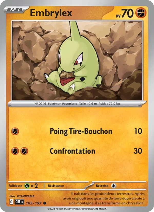 Embrylex 105/197 - Flammes Obsidiennes - Reverse - Pokémon JCC