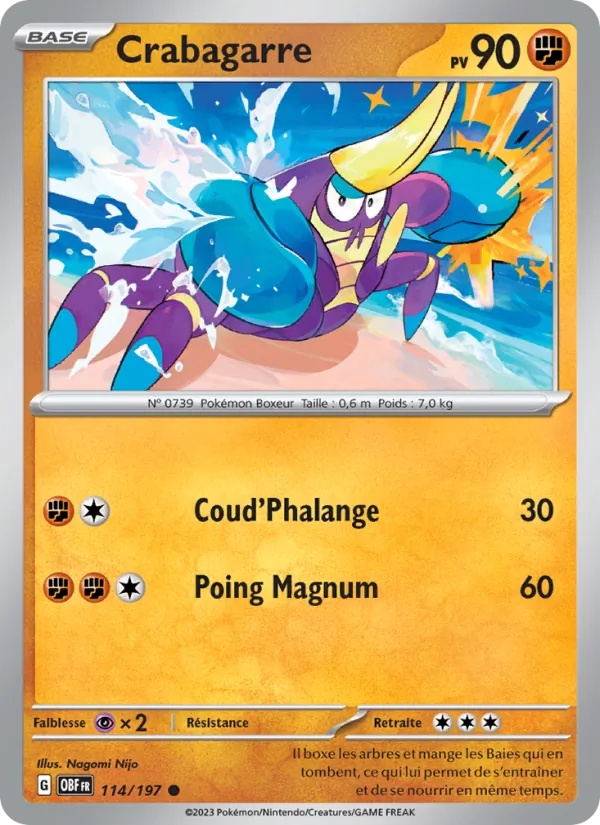 Crabagarre 114/197 - Flammes Obsidiennes - Reverse - Pokémon JCC