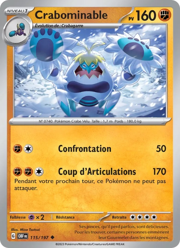 Crabominable 115/197 - Flammes Obsidiennes - Reverse - Pokémon JCC