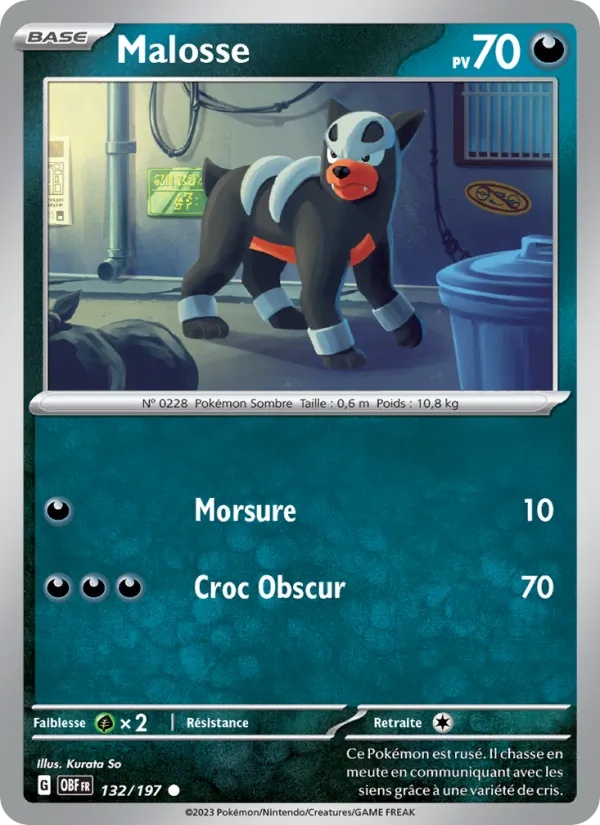 Malosse 132/197 - Flammes Obsidiennes - Reverse - Pokémon JCC