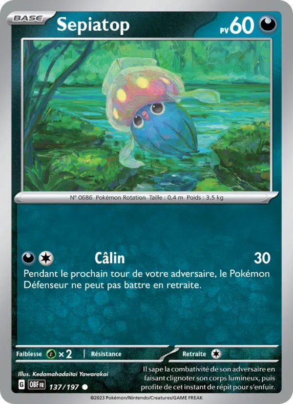 Sepiatop 137/197 - Flammes Obsidiennes - Reverse - Pokémon JCC