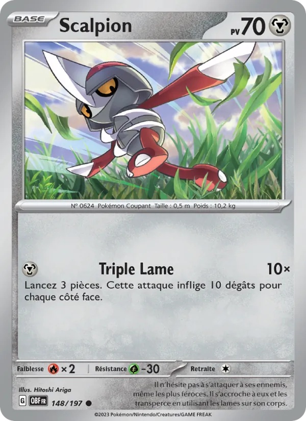 Scalpion 148/197 - Flammes Obsidiennes - Pokémon JCC