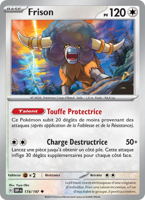 Frison 174/197 - Flammes Obsidiennes - Reverse - Pokémon JCC