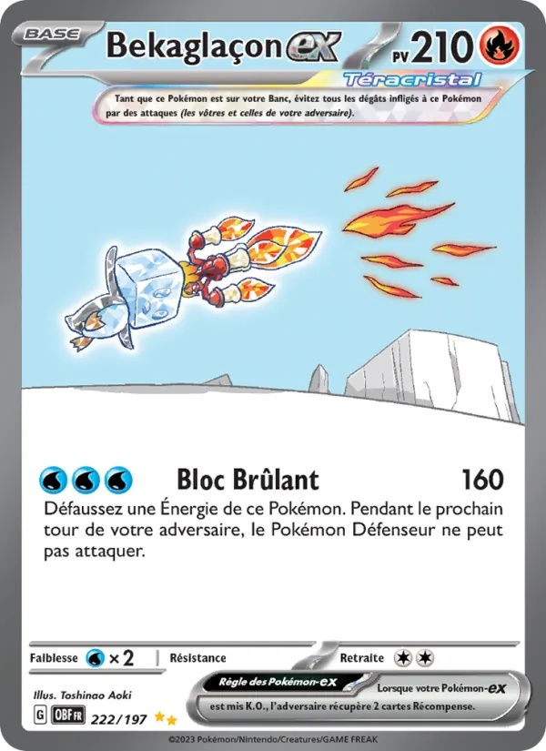Bekaglaçon-ex 222/197 - Flammes Obsidiennes - Holo - Pokémon JCC