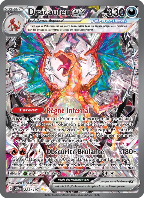 Dracaufeu-ex 223/197 - Flammes Obsidiennes - Holo - Pokémon JCC