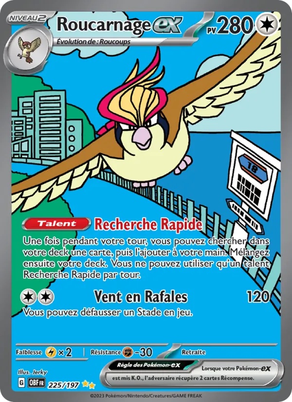 Roucarnage-ex 225/197 - Flammes Obsidiennes - Holo - Pokémon JCC