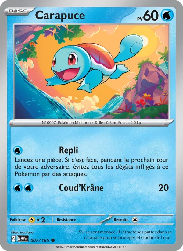 Carapuce 007/165 - 151 - Reverse - Pokémon JCC