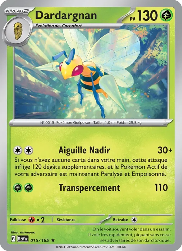 Dardargnan 015/165 - 151 - Holo - Pokémon JCC