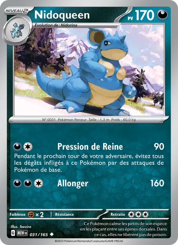 Nidoqueen 031/165 - 151 - Reverse - Pokémon JCC
