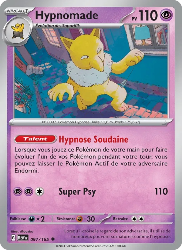 Hypnomade 097/165 - 151 - Reverse - Pokémon JCC