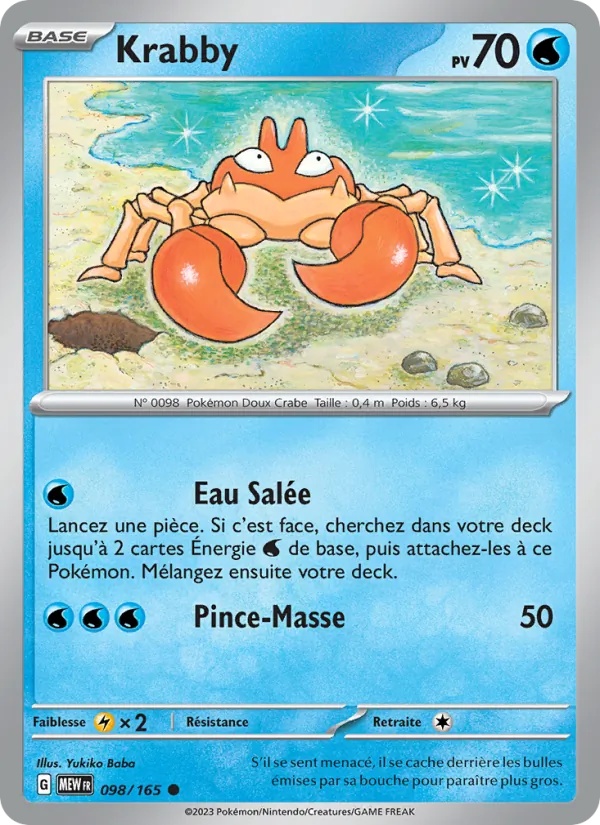 Krabby 098/165 - 151 - Reverse - Pokémon JCC