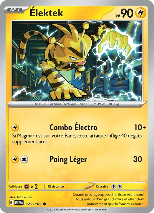 Élektek 125/165 - 151 - Reverse - Pokémon JCC