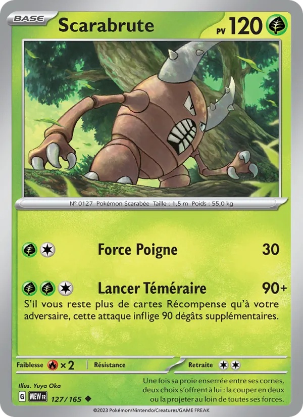 Scarabrute 127/165 - 151 - Reverse - Pokémon JCC