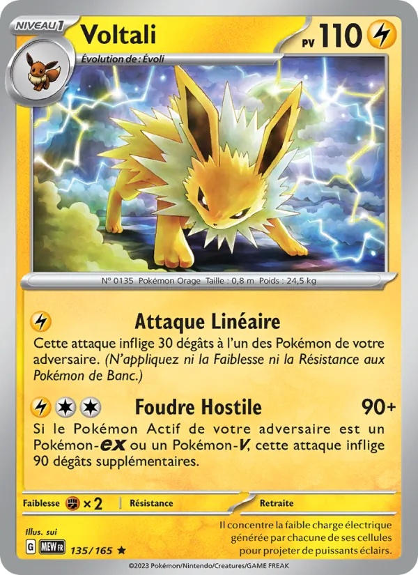 Voltali 135/165 - 151 - Holo - Pokémon JCC