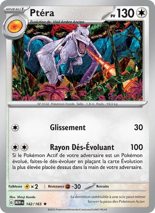 Ptéra 142/165 - 151 - Holo - Pokémon JCC