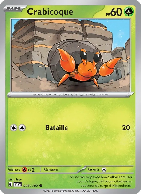 Crabicoque 006/182 - Faille Paradoxe - Reverse - Pokémon JCC
