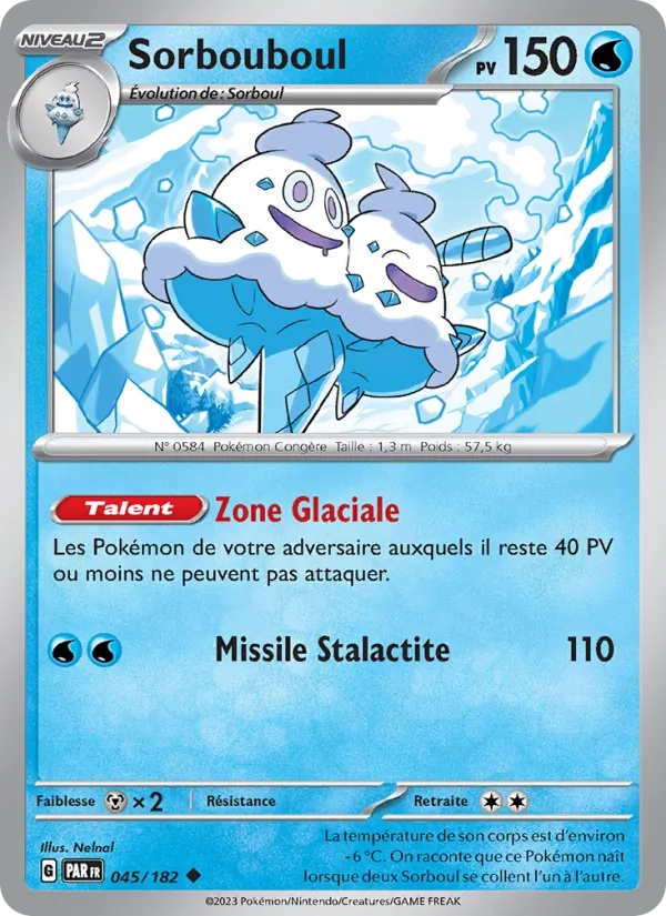 Sorbouboul 045/182 - Faille Paradoxe - Holo snowflake - Pokémon JCC