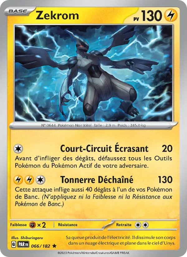 Zekrom 066/182 - Faille Paradoxe - Reverse - Pokémon JCC