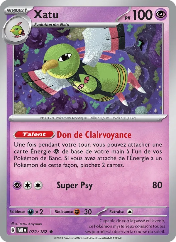 Xatu 072/182 - Faille Paradoxe - Holo - Pokémon JCC