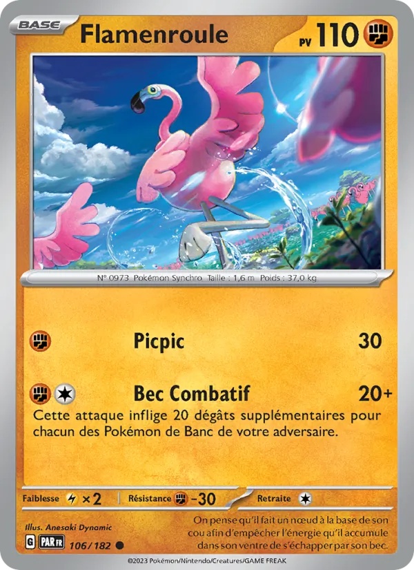 Flamenroule 106/182 - Faille Paradoxe - Reverse - Pokémon JCC