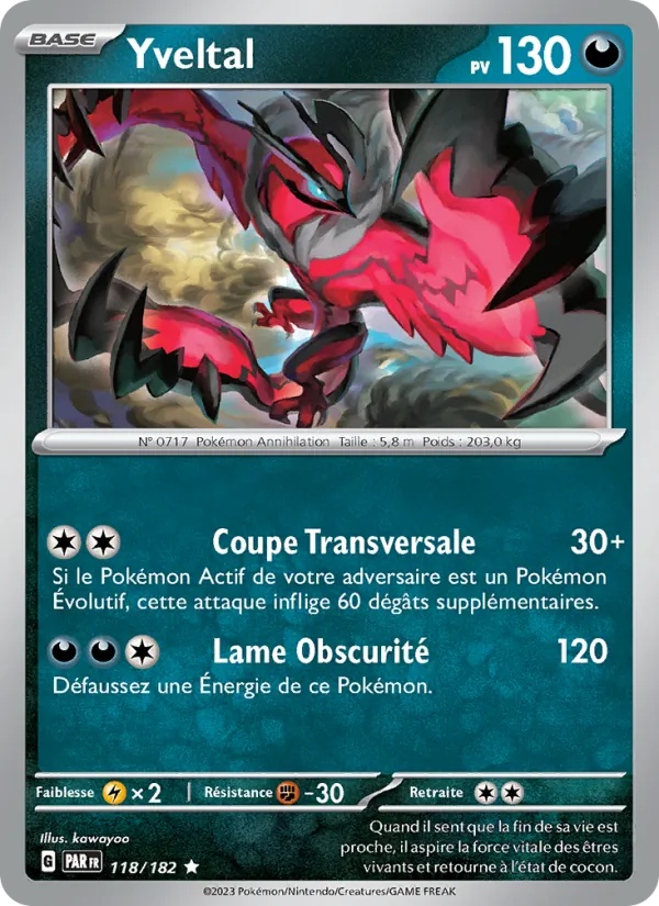 Yveltal 118/182 - Faille Paradoxe - Reverse - Pokémon JCC