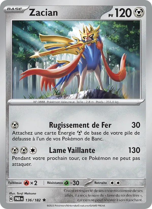 Zacian 136/182 - Faille Paradoxe - Reverse - Pokémon JCC