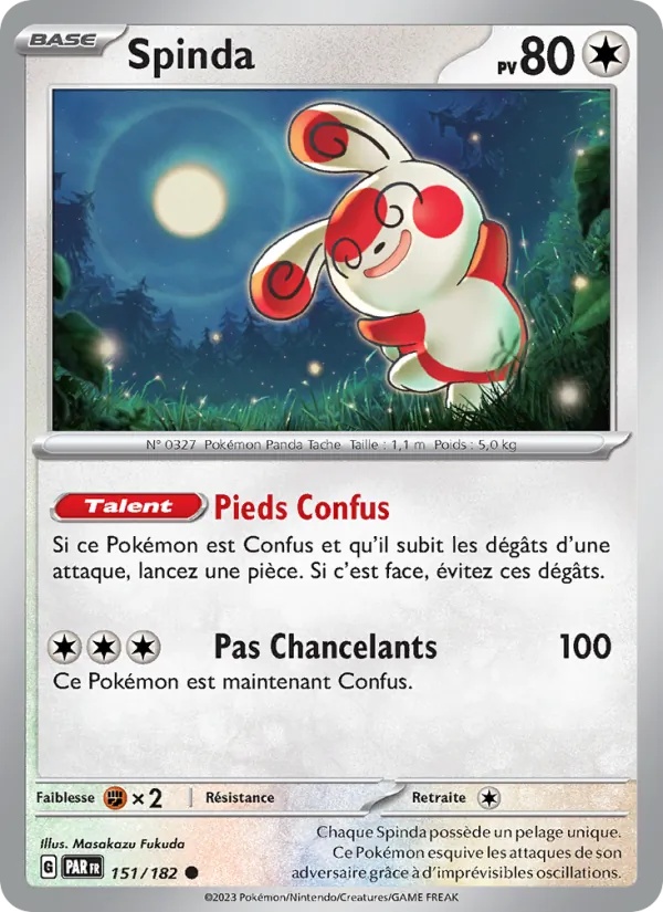 Spinda 151/182 - Faille Paradoxe - Reverse - Pokémon JCC