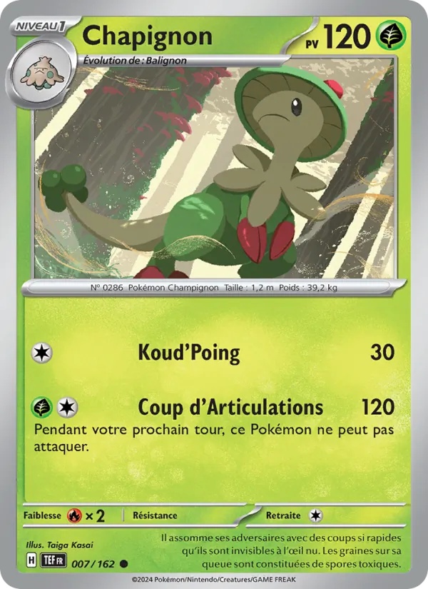 Chapignon 007/162 - Forces Temporelles - Reverse - Pokémon JCC