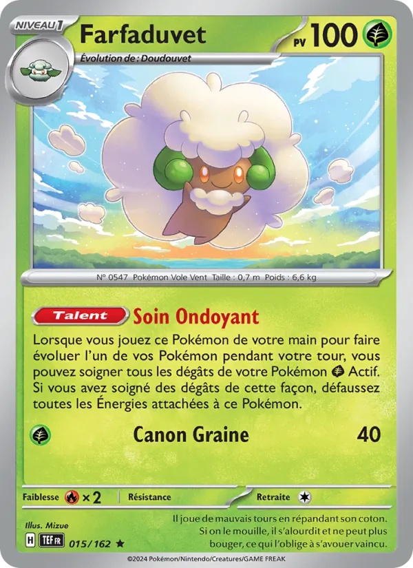 Farfaduvet 015/162 - Forces Temporelles - Reverse - Pokémon JCC