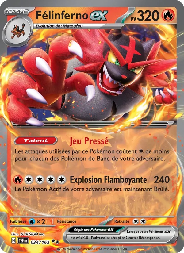 Félinferno-ex 034/162 - Forces Temporelles - Holo Logo de la série - Pokémon JCC