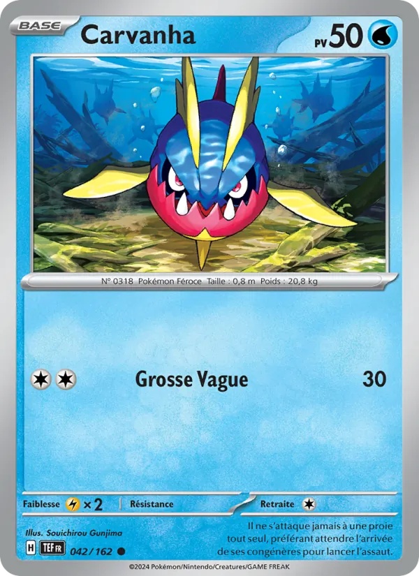 Carvanha 042/162 - Forces Temporelles - Reverse - Pokémon JCC
