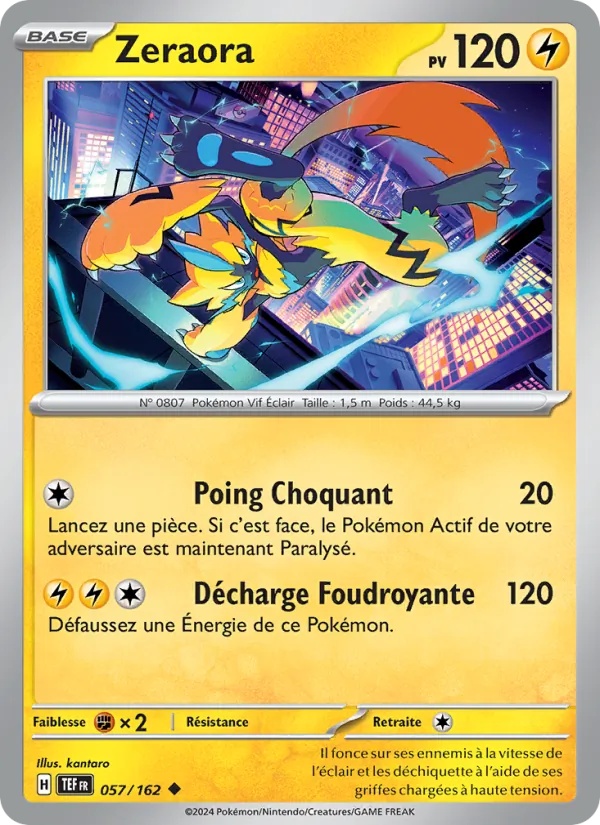 Zeraora 057/162 - Forces Temporelles - Reverse - Pokémon JCC