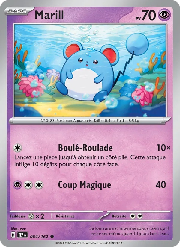 Marill 064/162 - Forces Temporelles - Reverse - Pokémon JCC