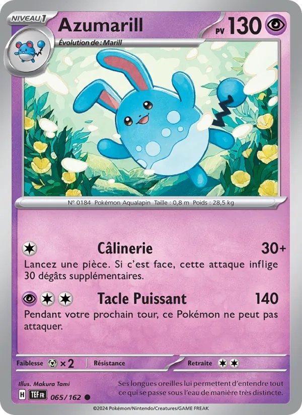 Azumarill 065/162 - Forces Temporelles - Reverse - Pokémon JCC